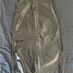 GAP Shiny Black Leather Skirt